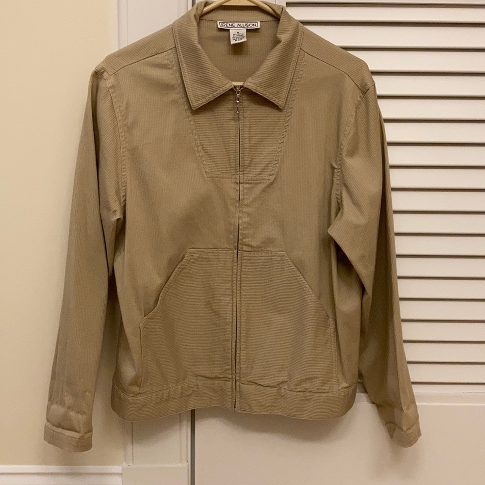Tan zip-down jacket, size M